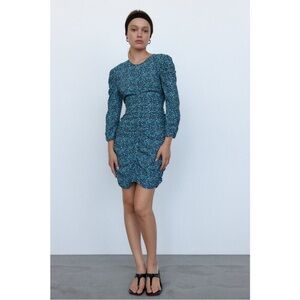 Zara Teal Long Sleeve Dress